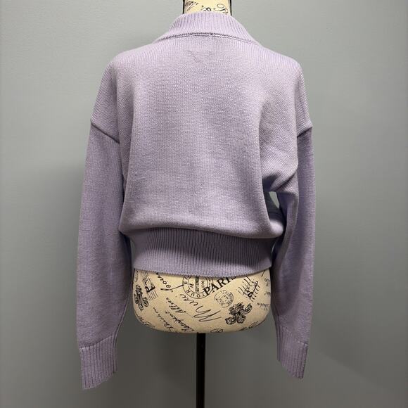 BDG Urban Outfitters Half-Zip Jesse Pullover Sweater Purple/Star Print Sz Small - Picture 3 of 6
